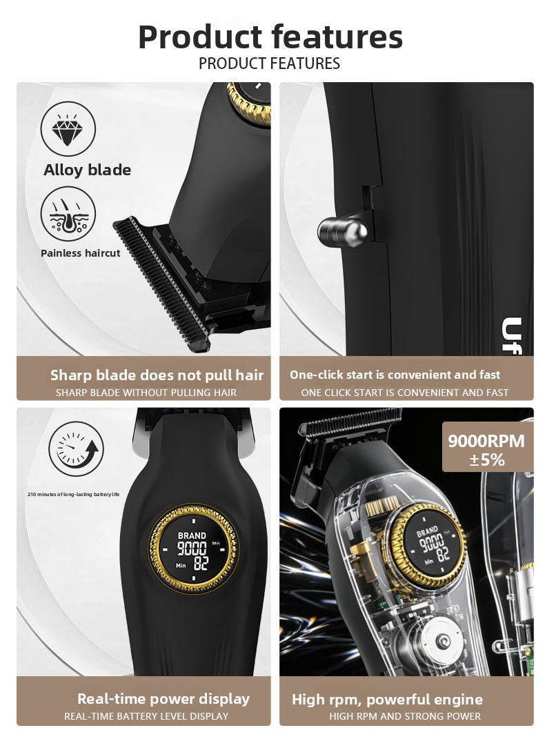 Digital Hair Clipper with Guide Combs