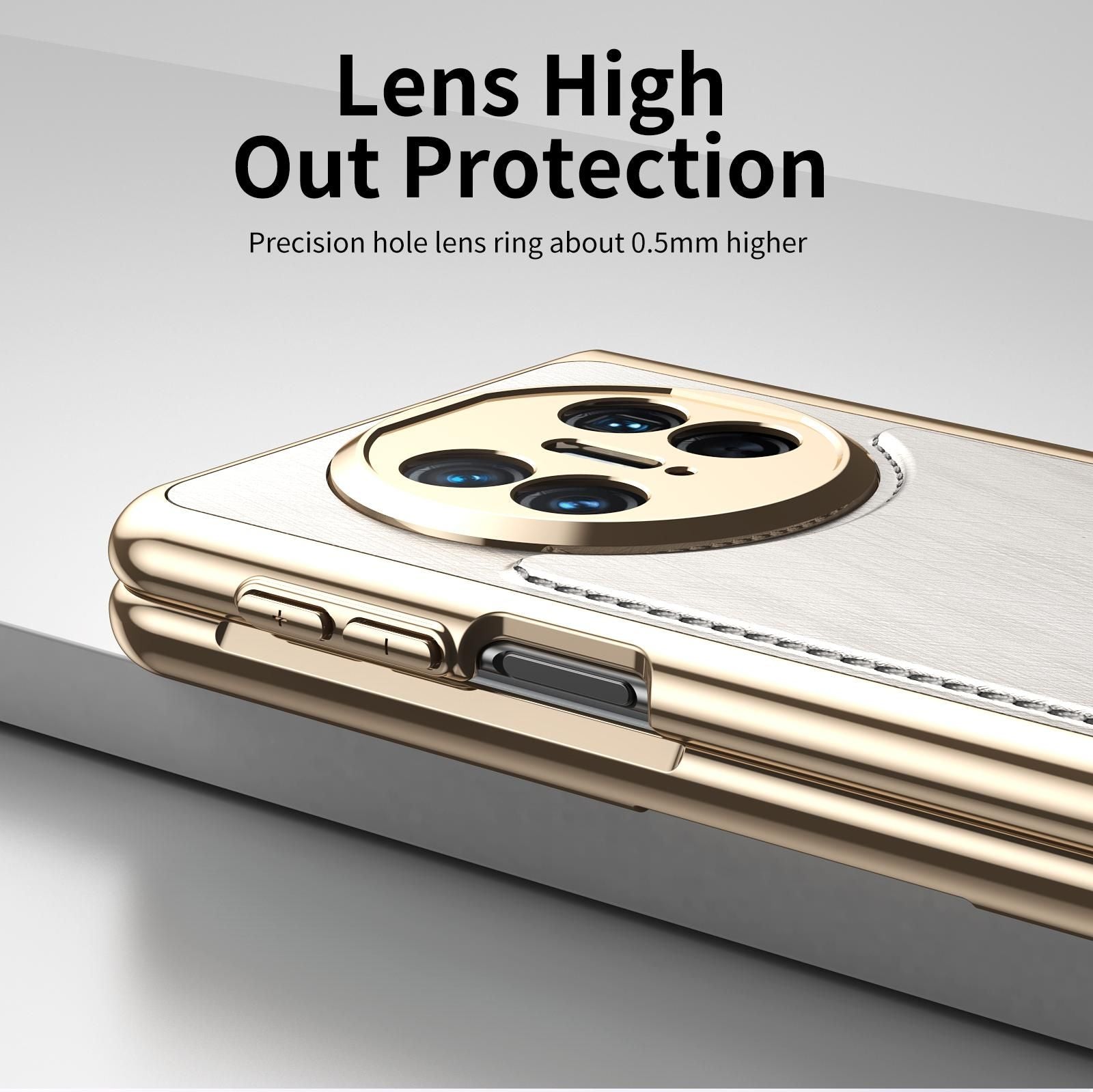 Plating Silver Brocade Case For Huawei Mate X3