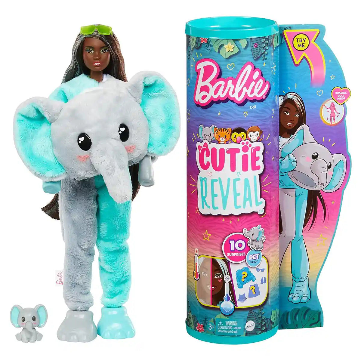 Barbie Cutie Reveal Barbie Jungle Friends Series - Elephant
