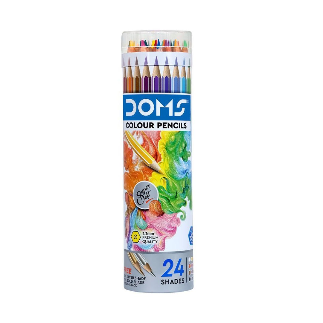 DOMS Colour Pencil Round Tin Box