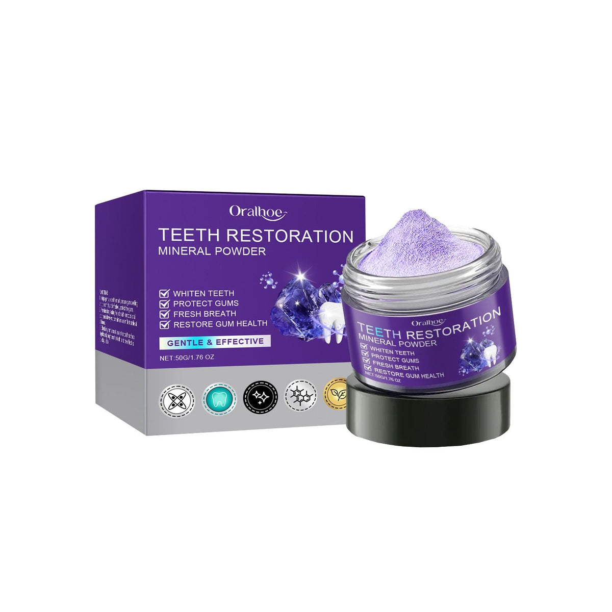 Purple Teeth Whitening Powder 50g