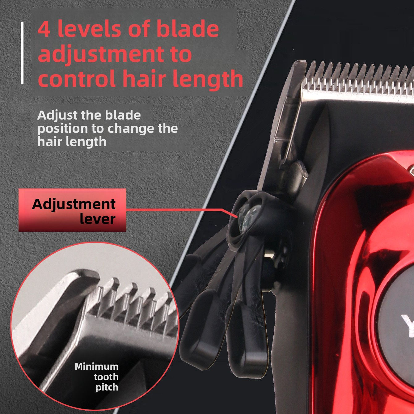KK-626 USB Hair Clipper Kit with Adjustable Guide Combs