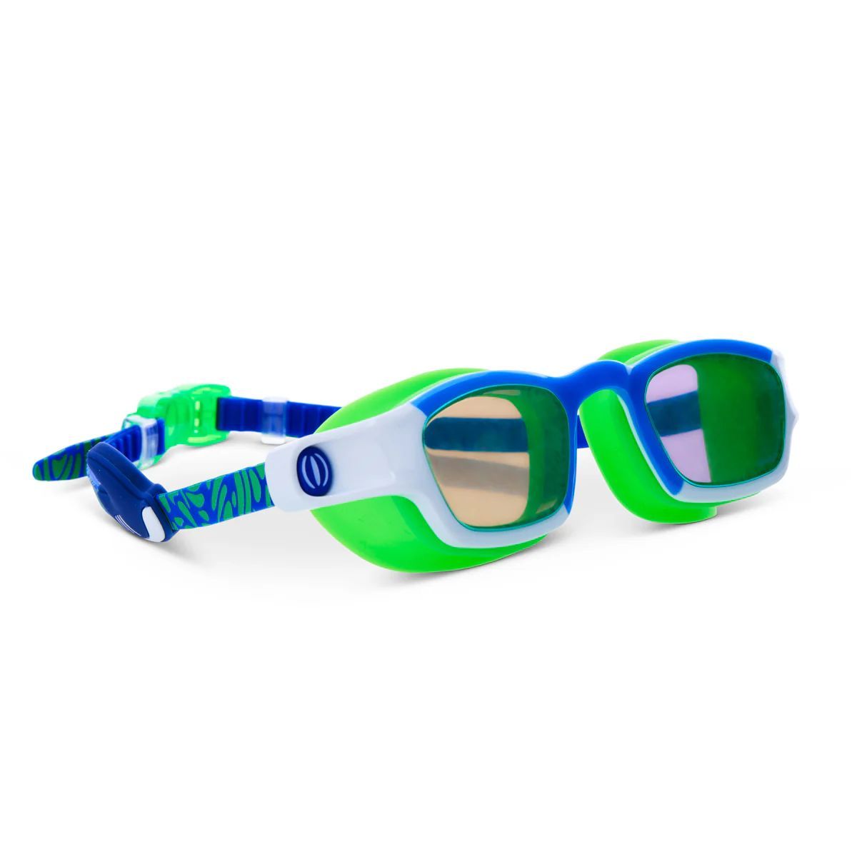 Bling2O Sage Surfer Short Fin Shark Swim Goggles (Green/Blue), 6+ years