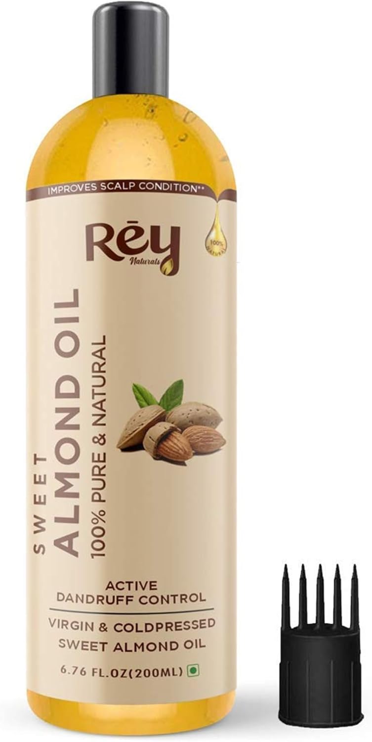 Rey Naturals Cold Pressed Castor Oil & Sweet Almond Oil for hair & skin 200 ml