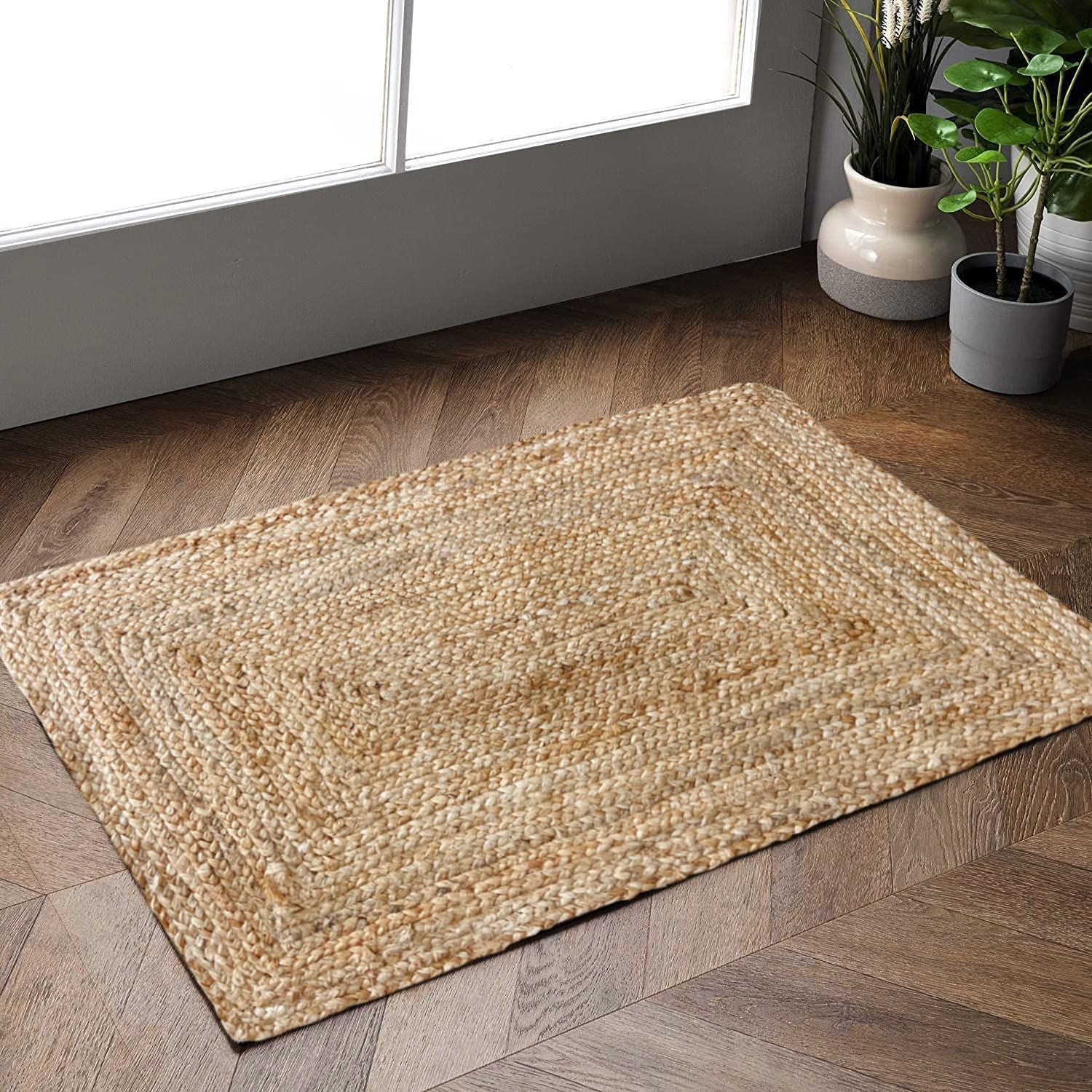 AIESY® Beautiful Handwoven Jute Reversible Door Rug