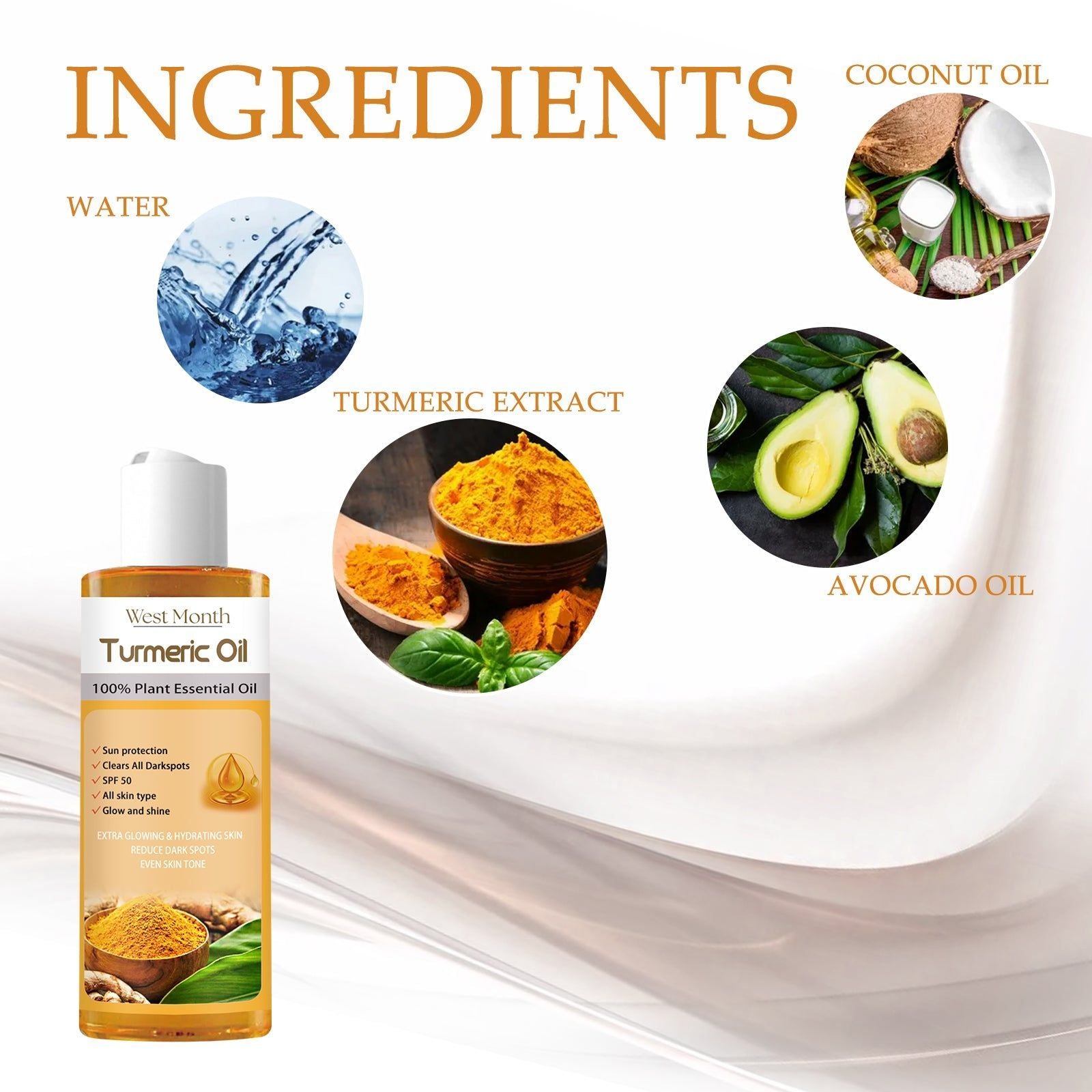 Brightening and Moisturizing Turmeric Facial Oil for Radiant, Glowing Skin ,100ml