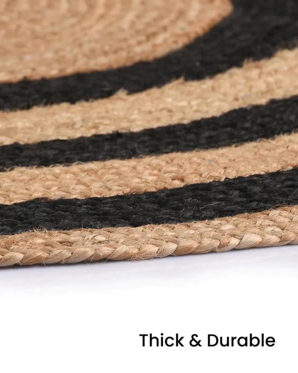AIESY®  Beautiful Reversible Jute Round Rug