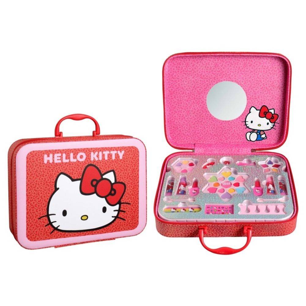 Air-Val Sanrio Hello Kitty & Friends Hello Kitty Makeup Case, Red/Pink, 8+ years