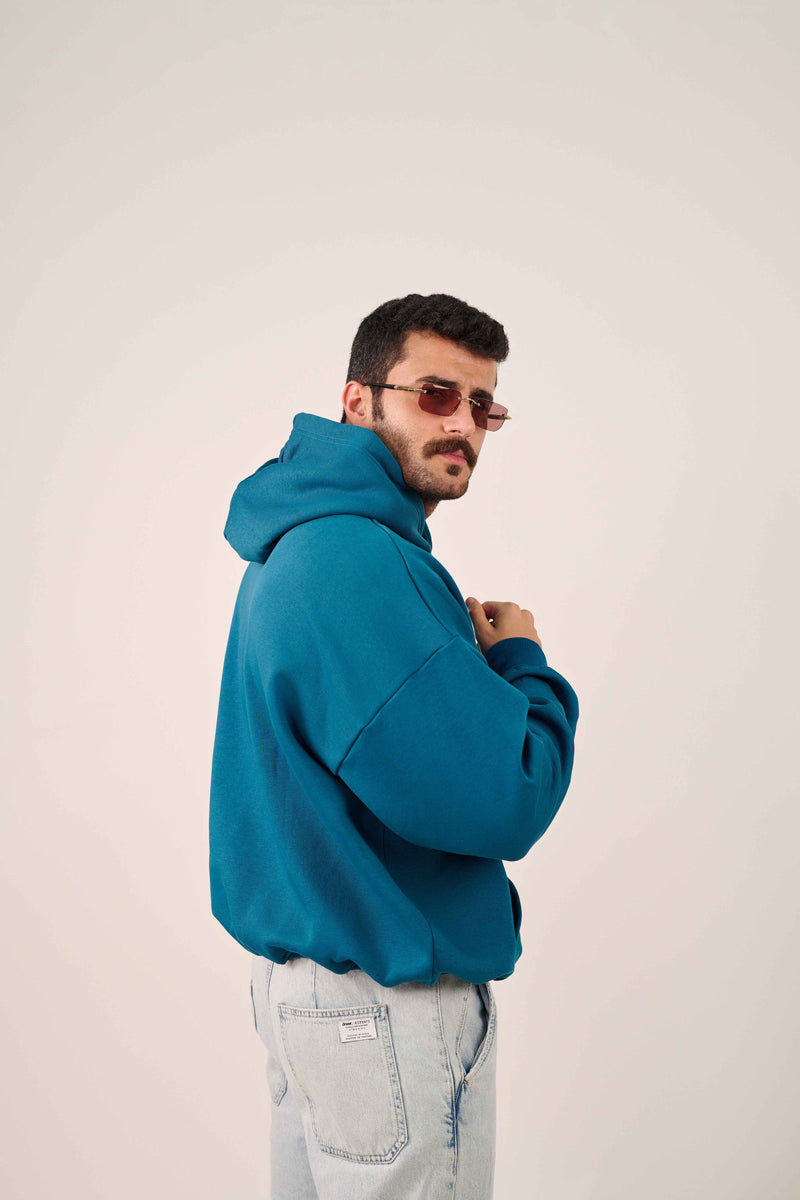 MULU Classic Oversized Hoodie - Teal Blue