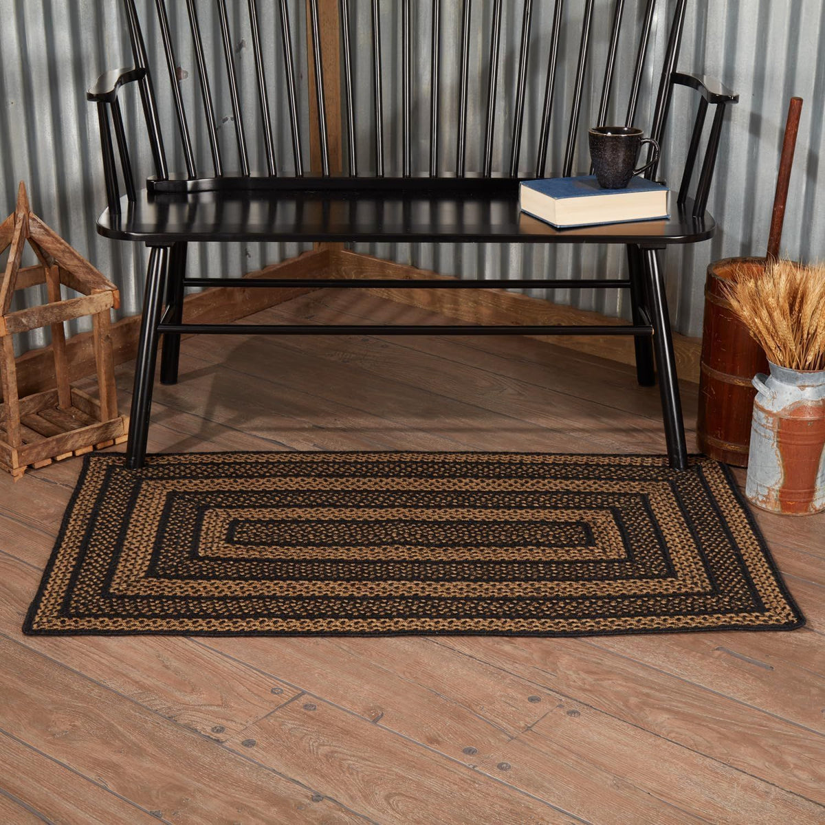 AIESY®  Beautiful Reversible Braided Farmhouse Area Floral Rug
