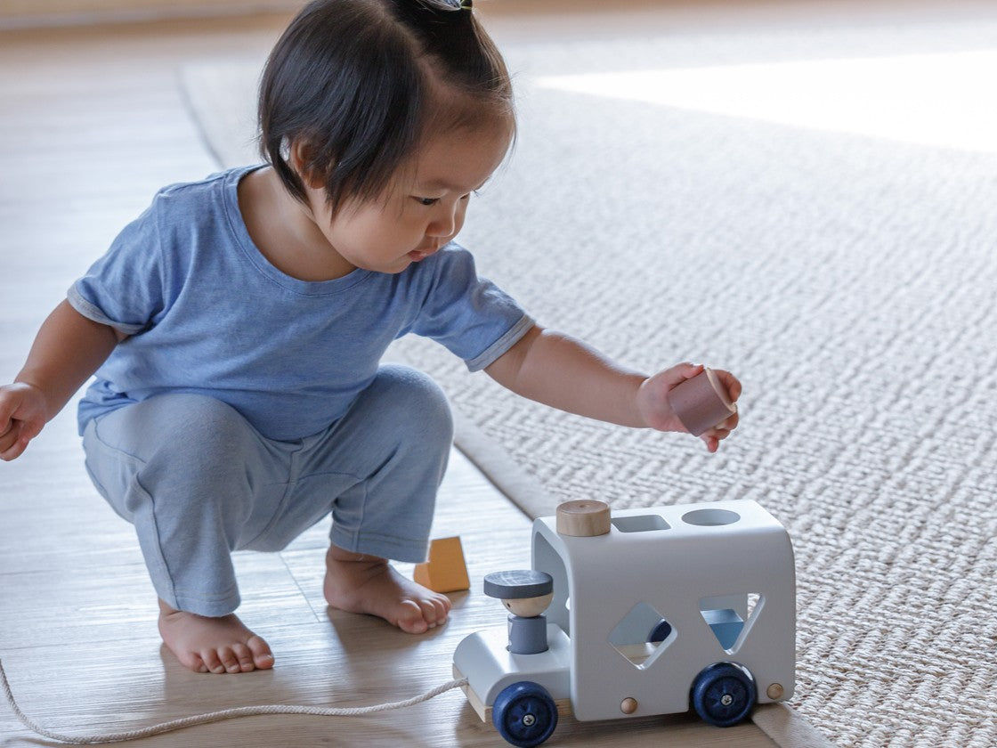 PlanToys Sorting Bus — Orchard | Wooden Shape Sorter