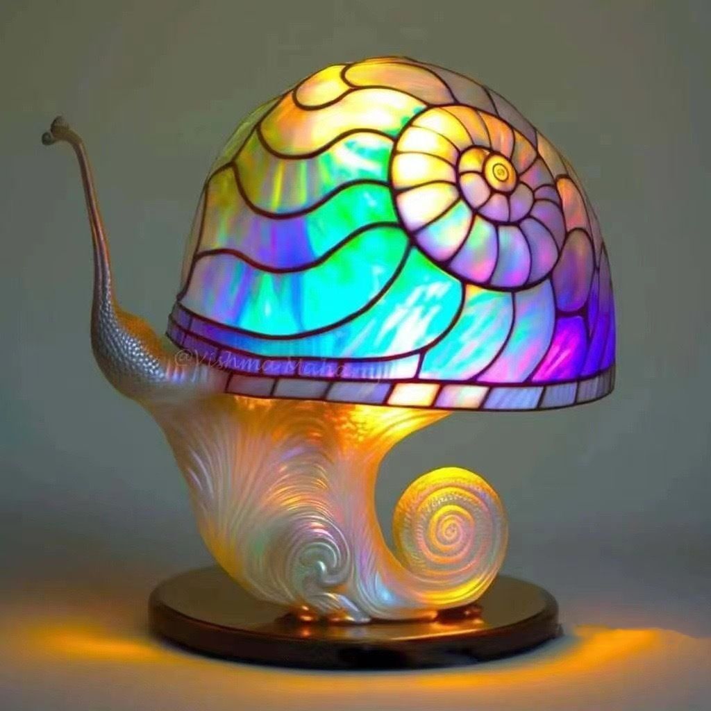Colorful Dragon Resin LED Night Light Stained Glass Style