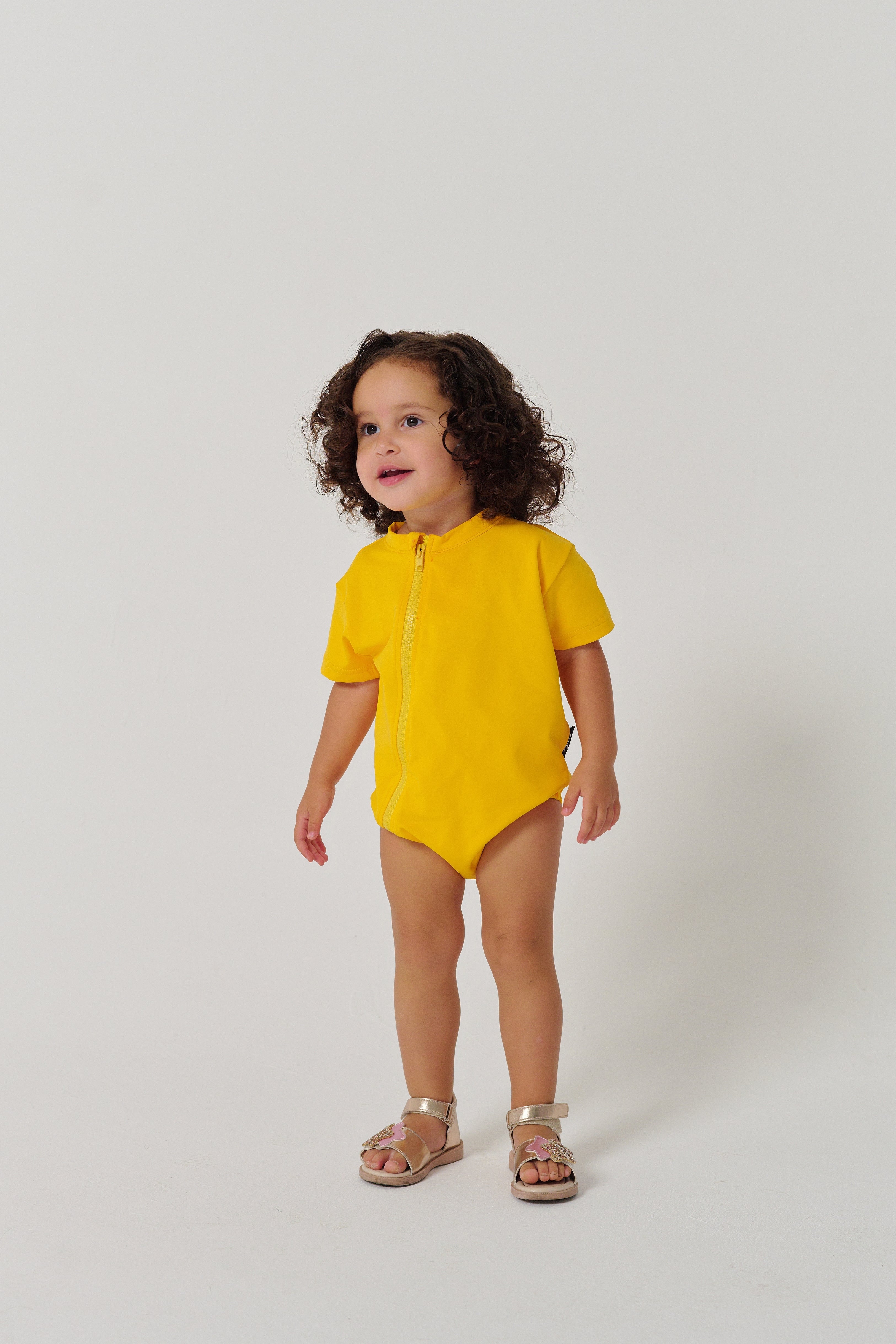 Regular Fit Bodysuit with Bottom - Bright Yellow