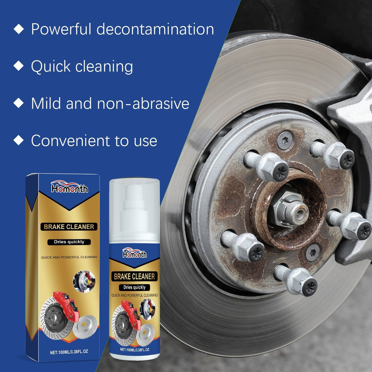 Car Brake Cleaner, Effective Oil & Dirt Removal, Car Cleaning, Safe Brake System, Extend Brake Life ,100ml