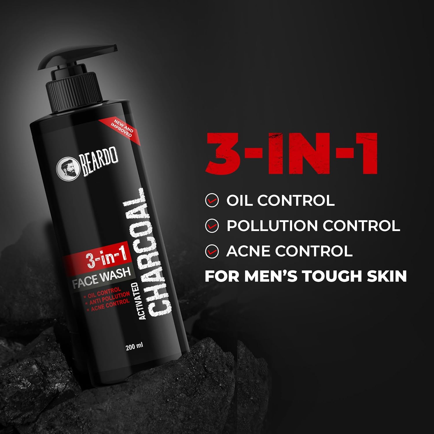 Beardo Activated Charcoal Face Wash 200ml