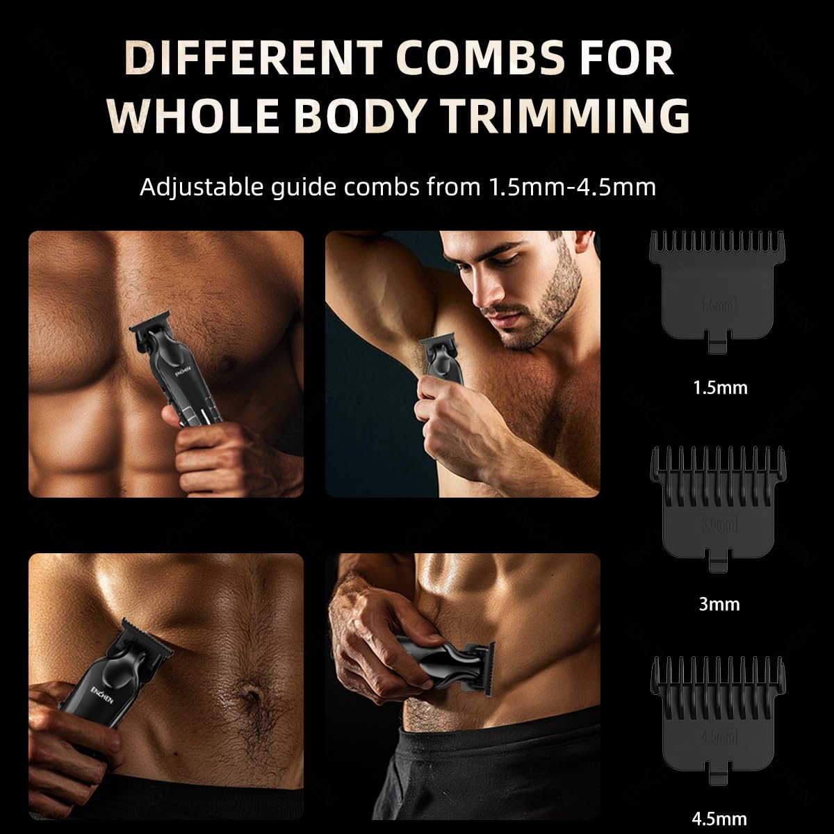 ENCHEN Sharp 6 Electric Hair & Beard Trimmer, 5000RPM, Zero-Gap T-Blade, USB Type-C Rechargeable