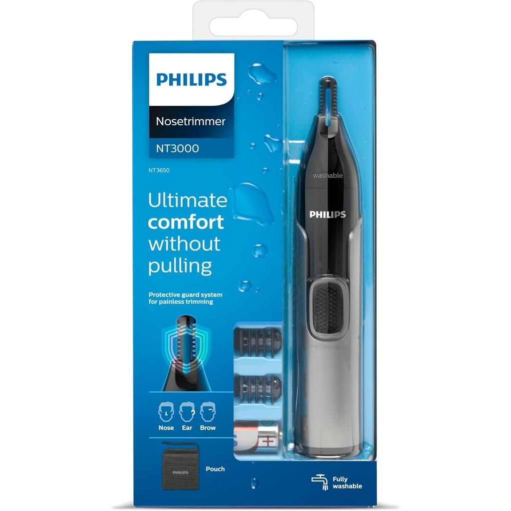 Philips Series 3000 Nose, Ear & Eyebrow Trimmer - NT3650/16 - Waterproof, No Pulling Guaranteed