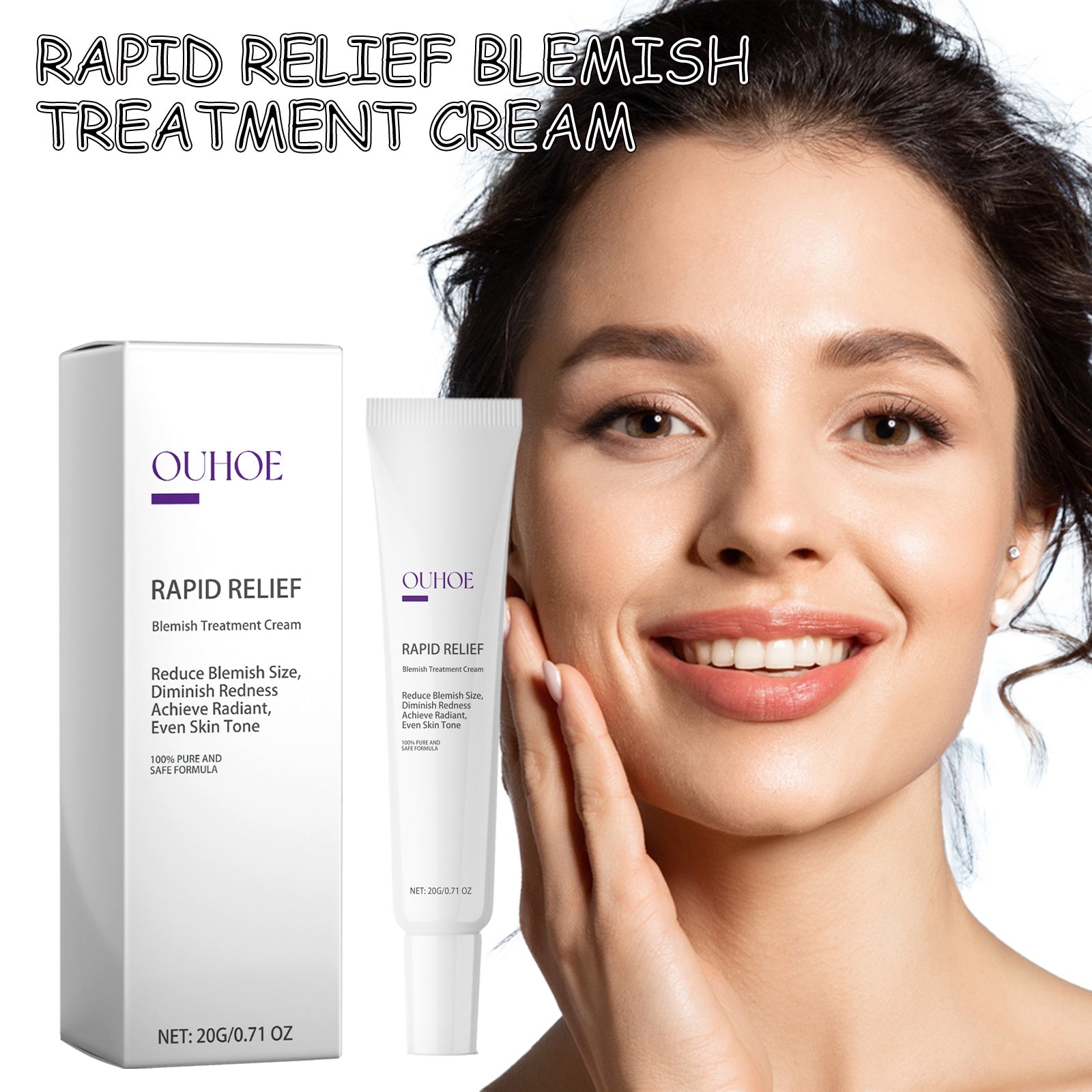 Rapid Relief Face Cream for Dark Spots, Brightening, Moisturizing, Acne Treatment ,20g