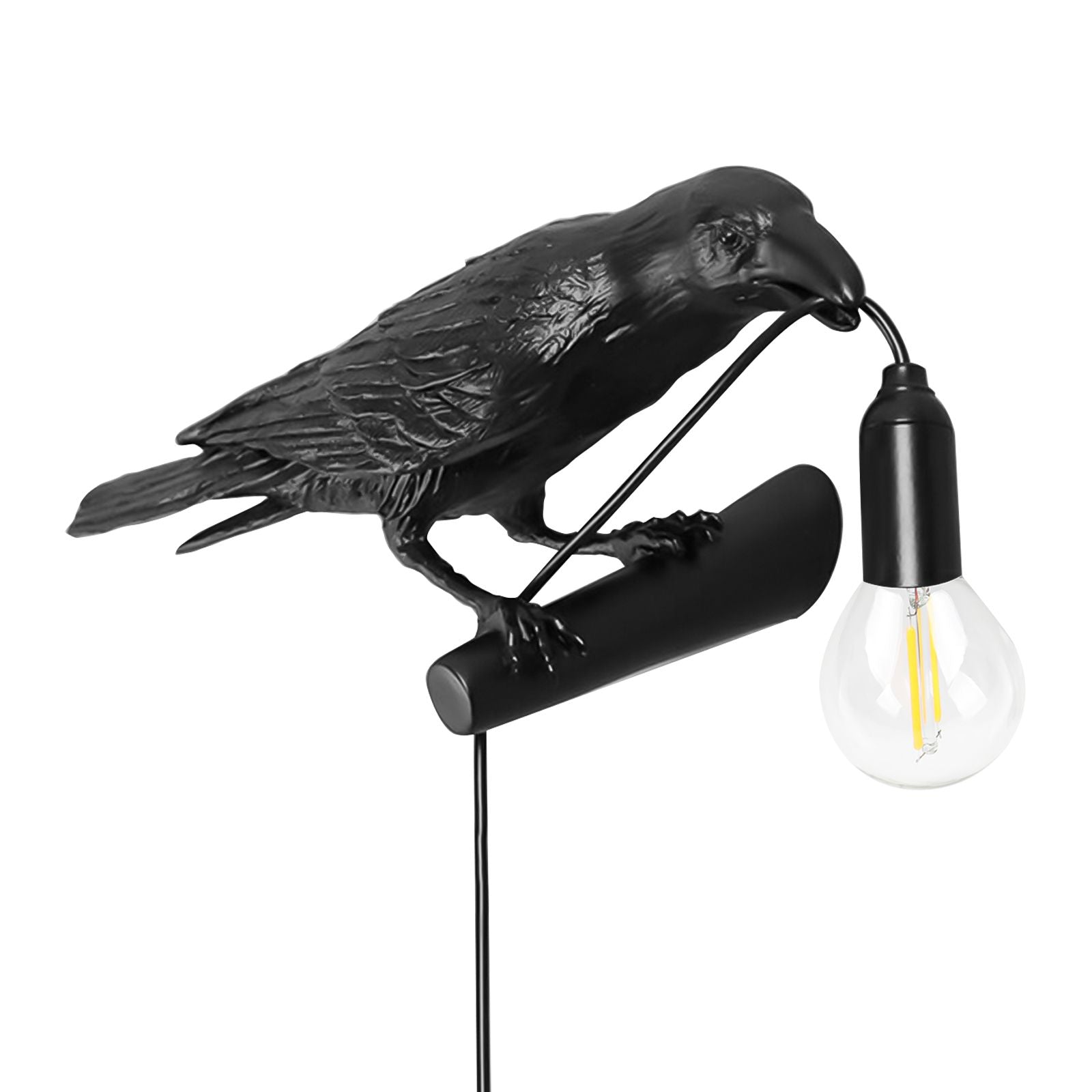 Bird Lamp Resin Crow LED Light Bedroom Wall Sconce Lamp Table Living Room Art Decoration