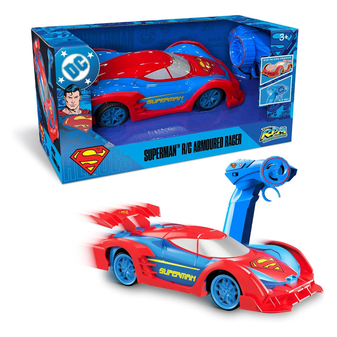 Bladez Toyz DC Superman Superman RC Armoured Racer Car 1:20, Red/Blue, 3+ years