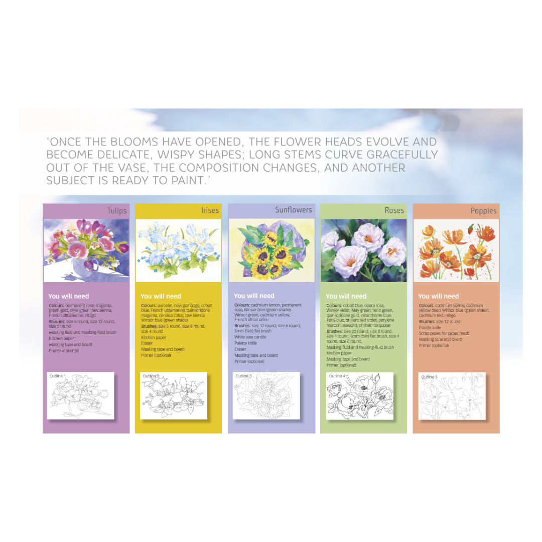 Flowers Paint Poster Pad Book