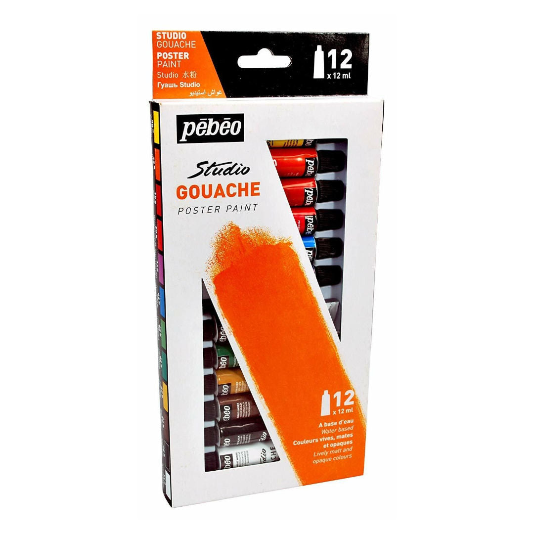 Pebeo Studio Gouache Colour Set, 12×12 ml, 668800