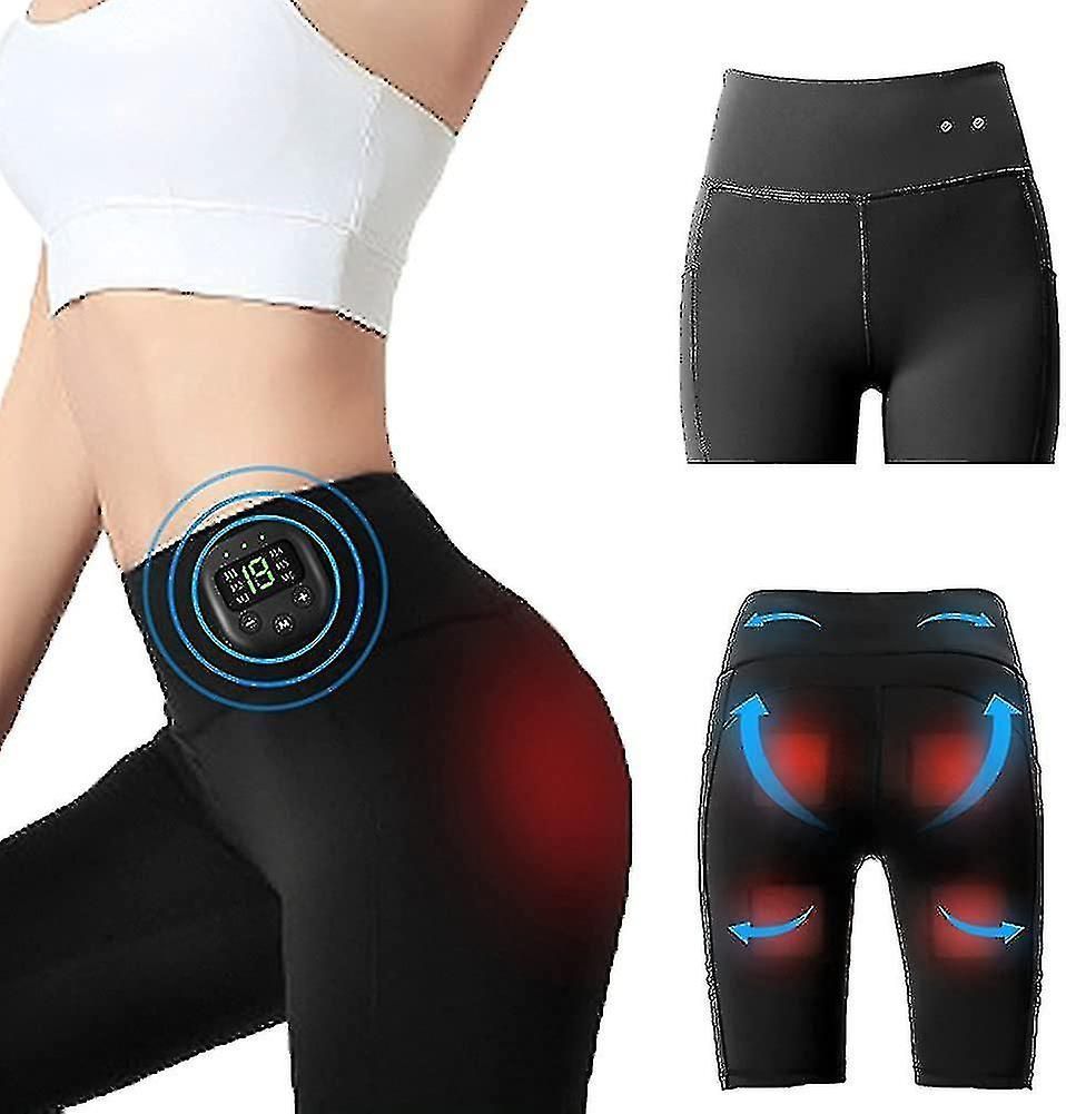 High Waist Shorts Pants With Ems Stimulator Rechargeable, Buttock Ems Stimulator For And Women 8 Modes 19 Intensity Levels