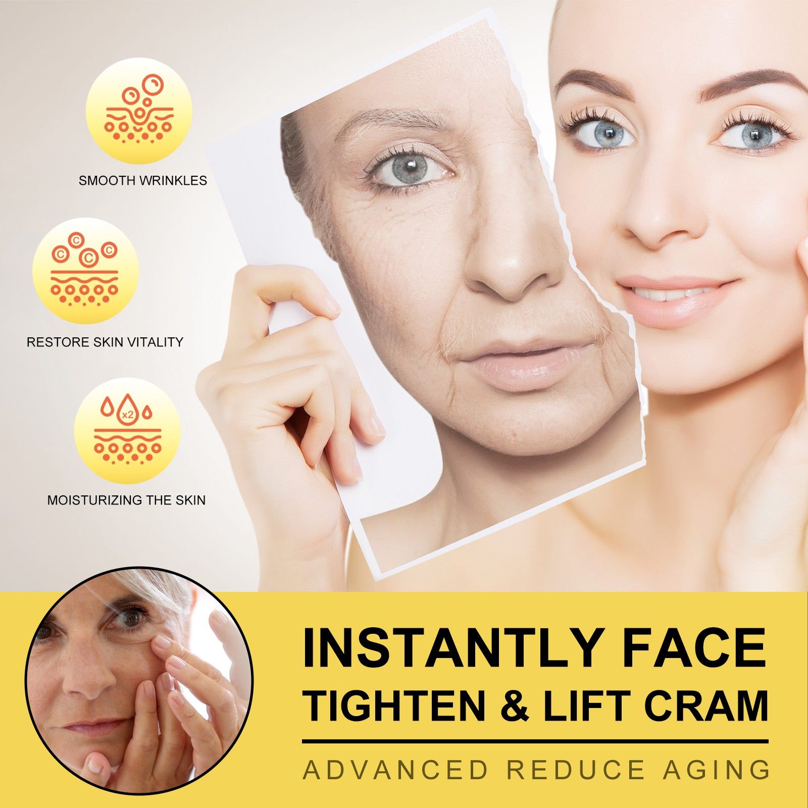 Youthful Glow Facial Cream, Anti-Wrinkle, Anti-Aging, Firming, Brightening, Moisturizing ,30ml