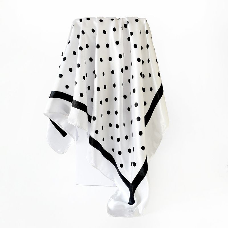 4Pcs Polka Dot Satin Square Scarf Set for Women 90cm