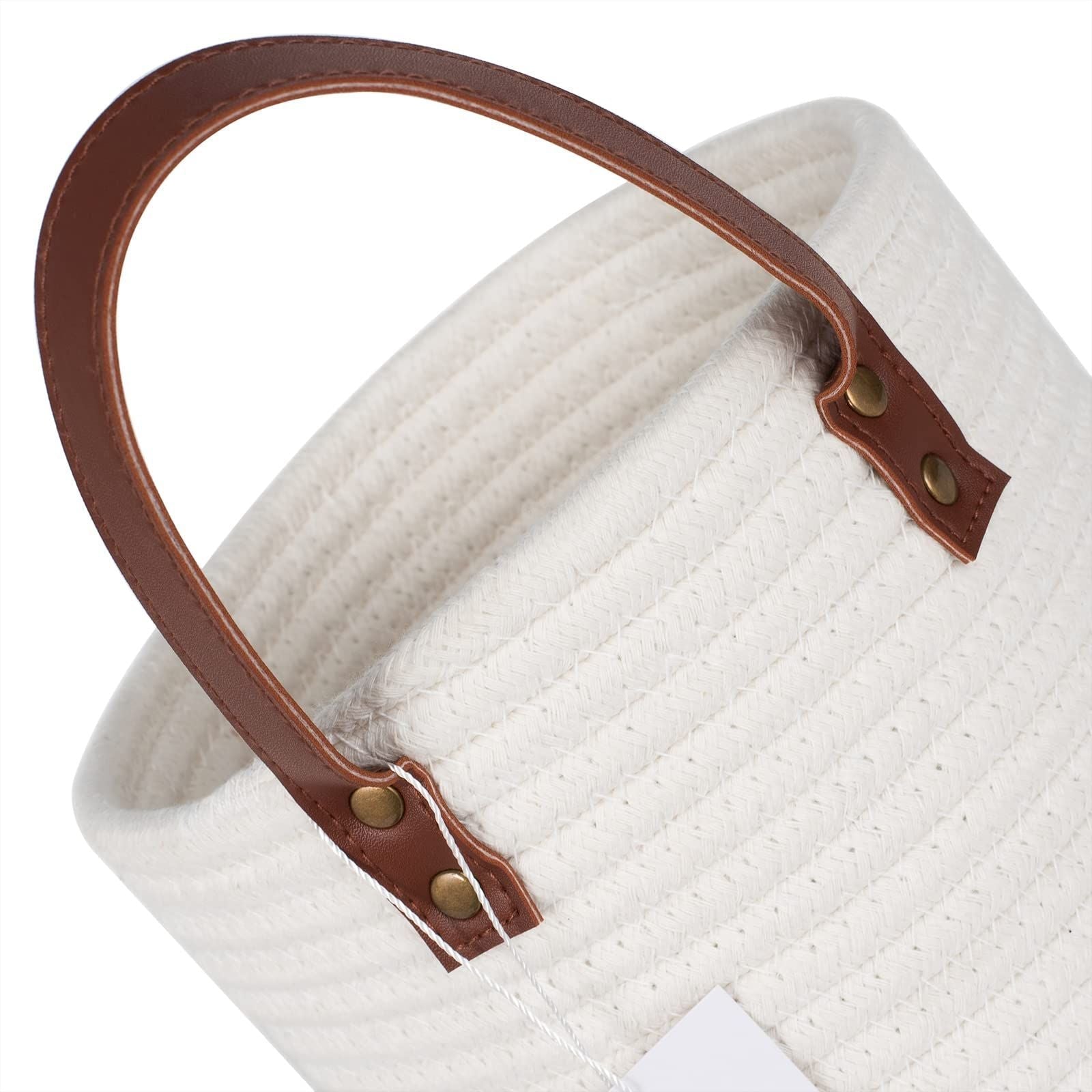 2 Pack Wall Closet Hanging Cotton Rope Storage Baskets