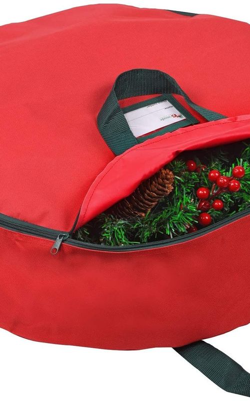 Christmas Wreath Storage Bag Holiday Organizer Wreath Container Box With Handle