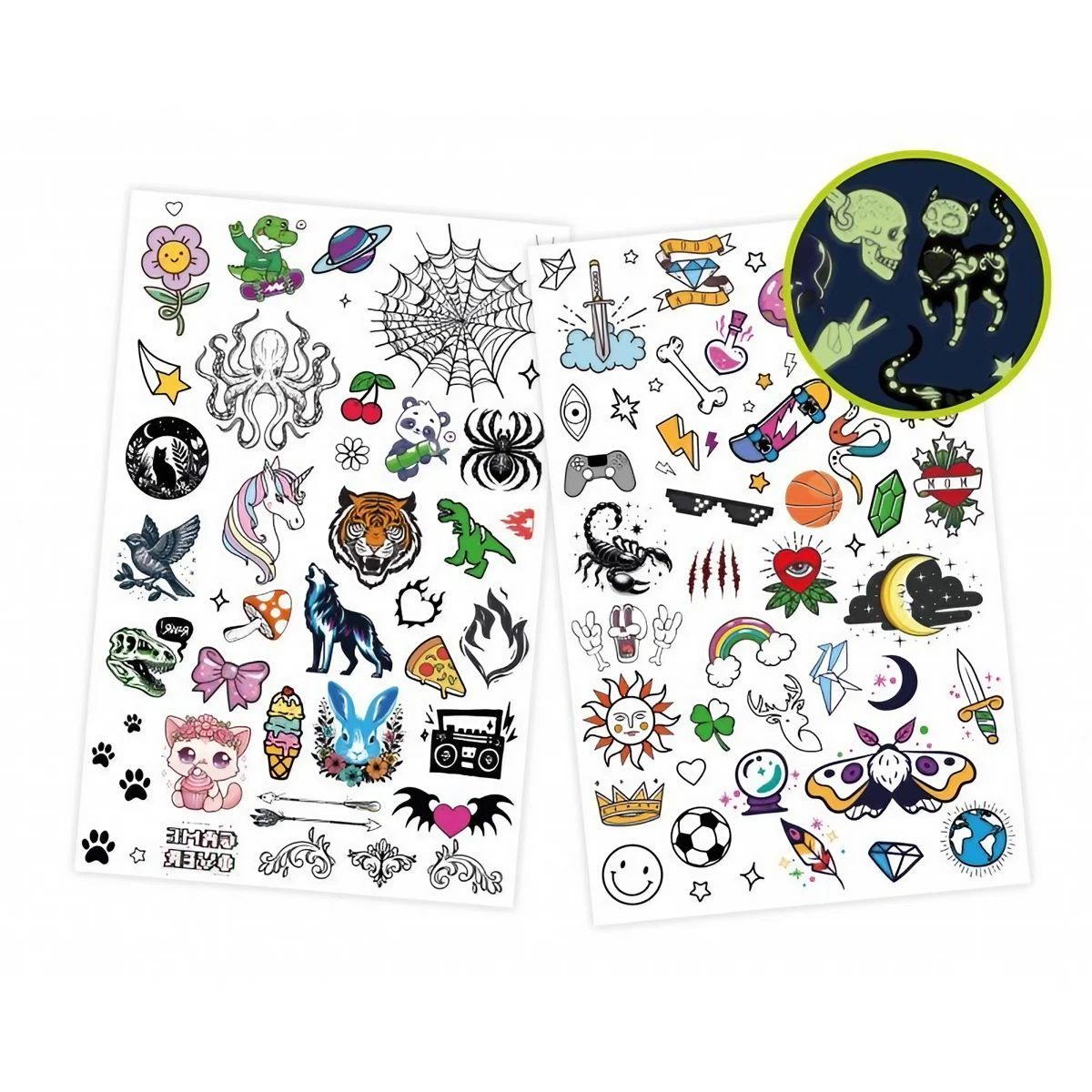 Buki France Be Teens Glow-in-the-Dark Phosphorescent Wash-Off Tattoos Set, (Pack of 75)