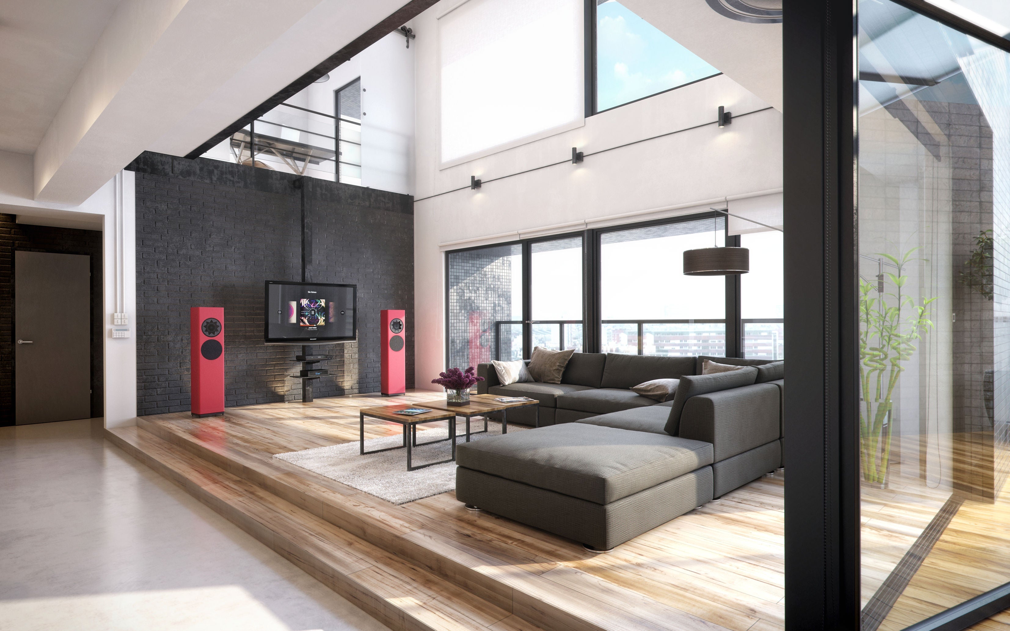 MANGER P1 PASSIVE 2 WAY Floor Standing Speaker RAL or NCS colors (satin finish)