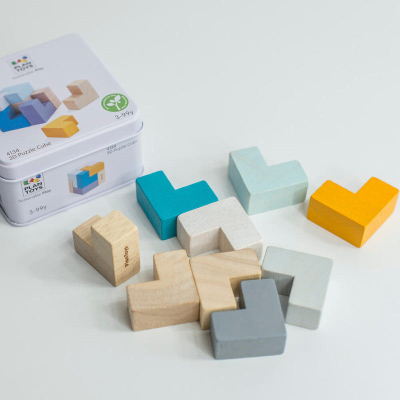 PlanToys 3D Puzzle Cube — Wooden Brain Teaser