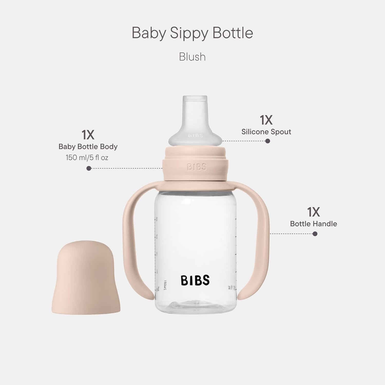 BIBS Baby Sippy Bottle - Blush (150ml)