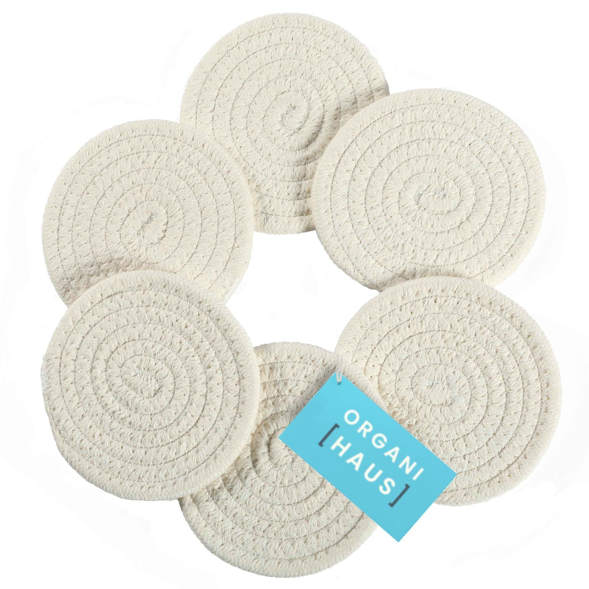 Set of 6 Farmhouse Absorbent Coasters for Coffee Table