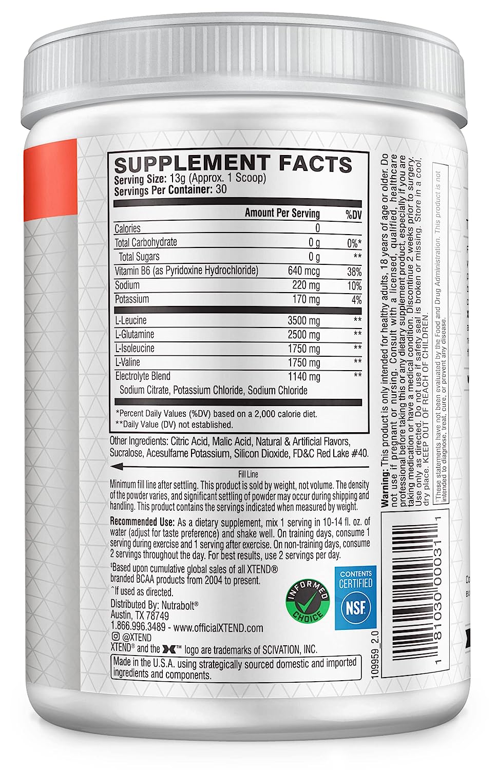 XTEND ORIGINAL BCAA STRAWBERRY KIWI