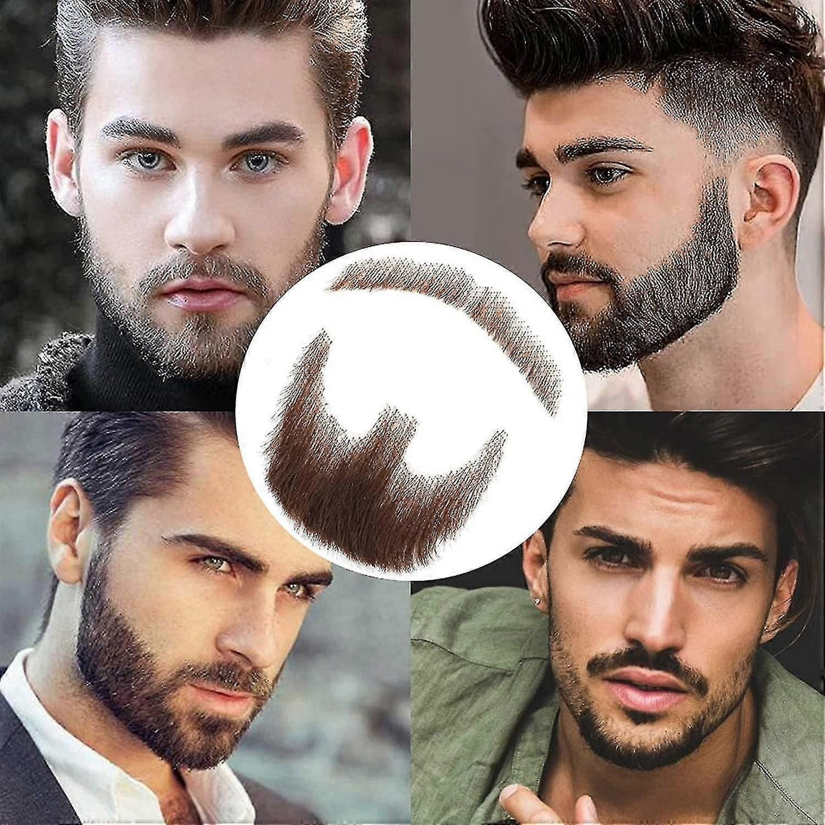 Fake Beard Realistic 100% Human Hair Full Hand Tied Goatee Brown For Men Makeup Entertainment/drama (hz06) zxin