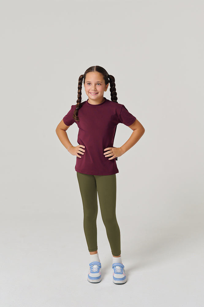 Regular Fit Kids Legging - Maroon