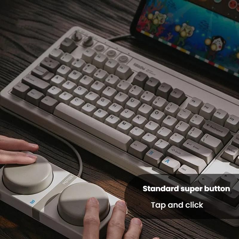 8BitDo Retro87 M Wireless Triple Mode Connection Keyboard Light Gray Keyboard