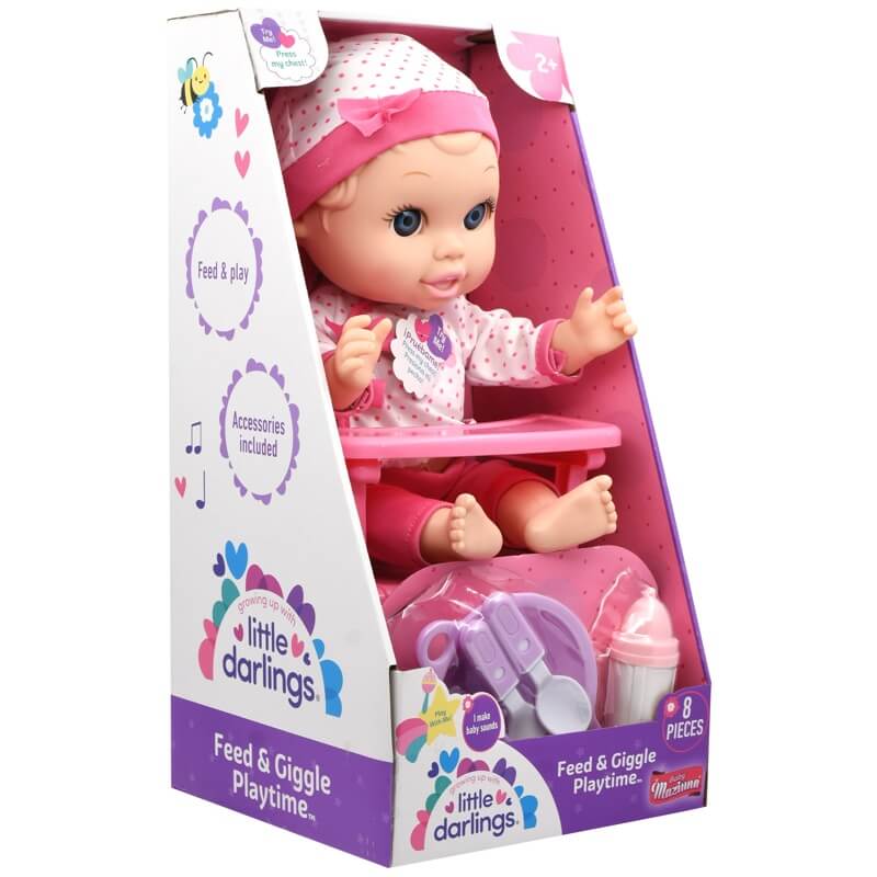Baby Maziuna Little Darlings Feed & Giggle Playtime Set, 8 Pieces, 2+ years