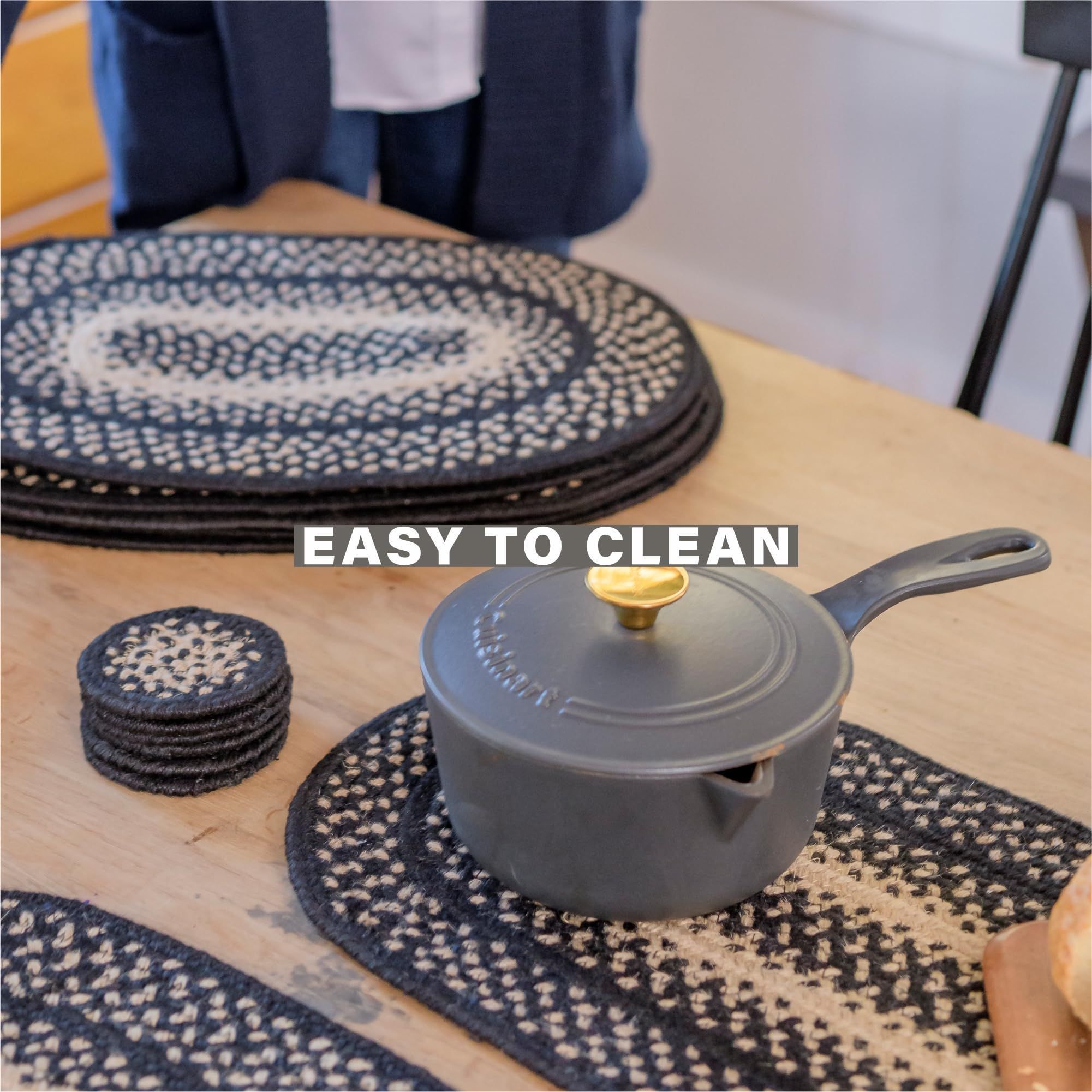 Finely Braided Jute Primitive Style Tables Runners