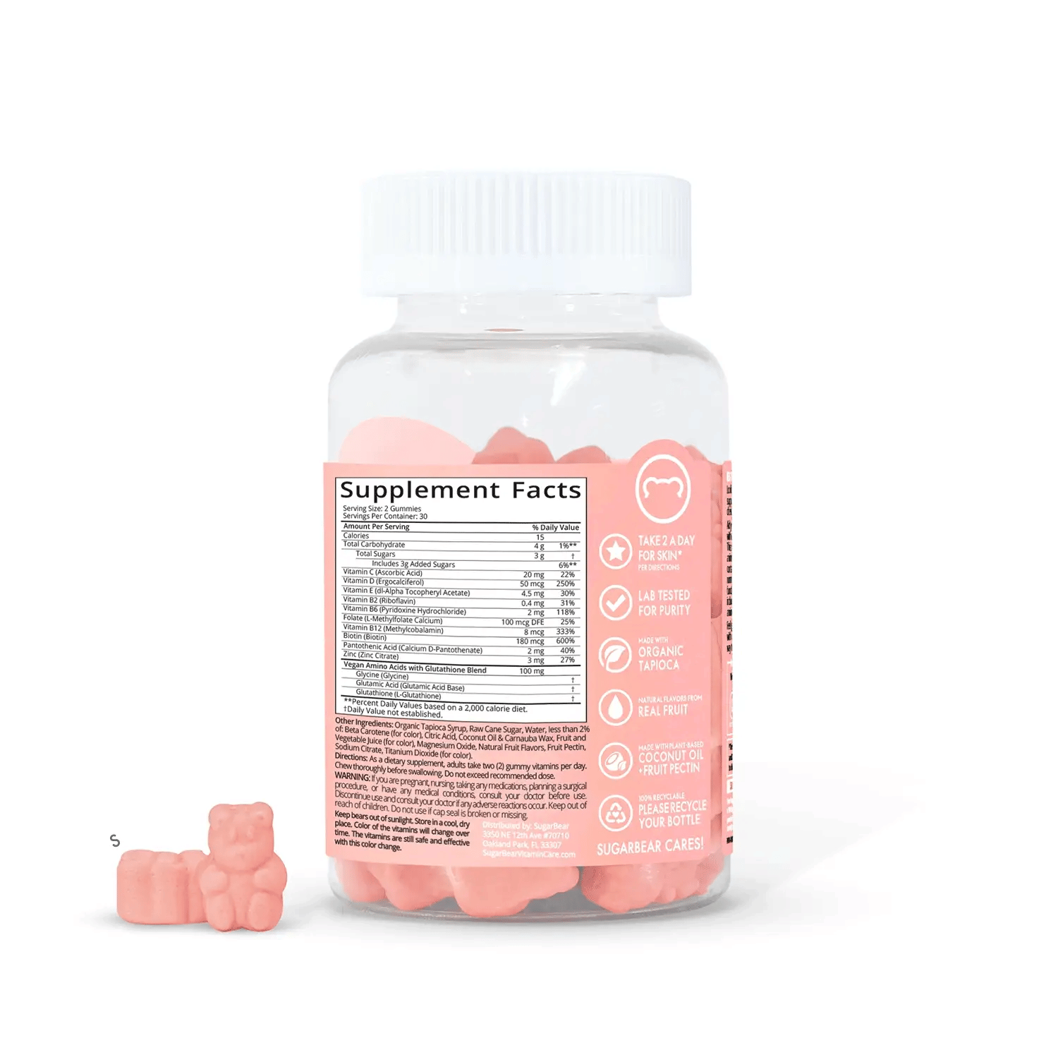 Sugarbear ProCollagen, Vegan Collagen Gummies + FREE Plix Flaunt Your Hair Orange Burst 15 Effervescent Tablets Combo