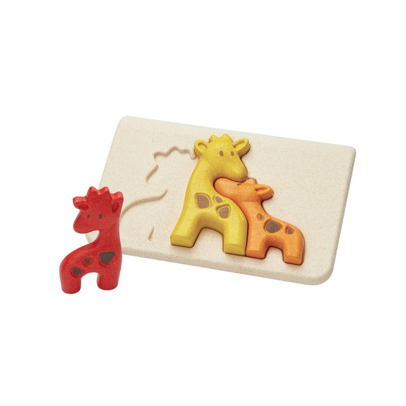 PlanToys Giraffe Puzzle — Wooden Family Puzzle