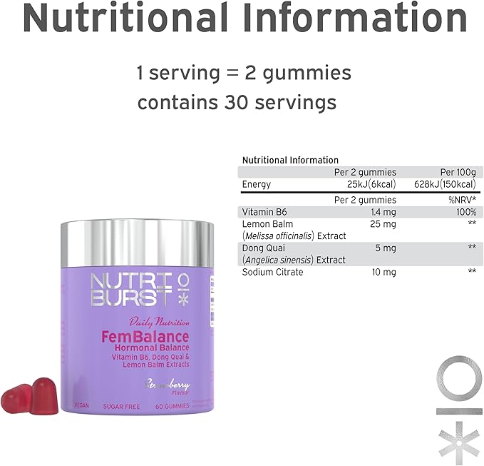 Nutriburst Daily Nutrition FemBalance 60 Gummies