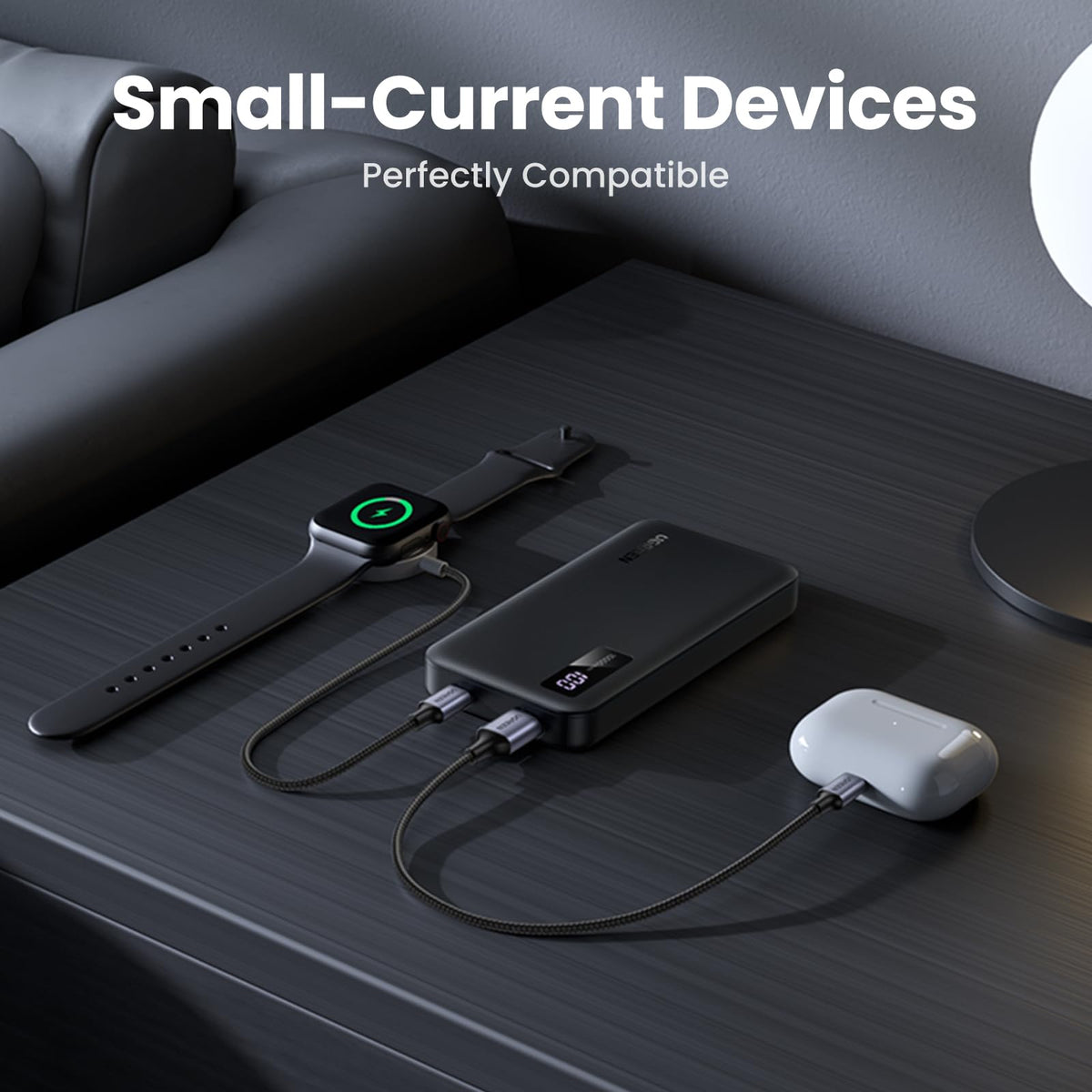 UGREEN PB311 10000mAh 22.5W Fast Charging Power Bank with USB-C and USB-A Ports, Black