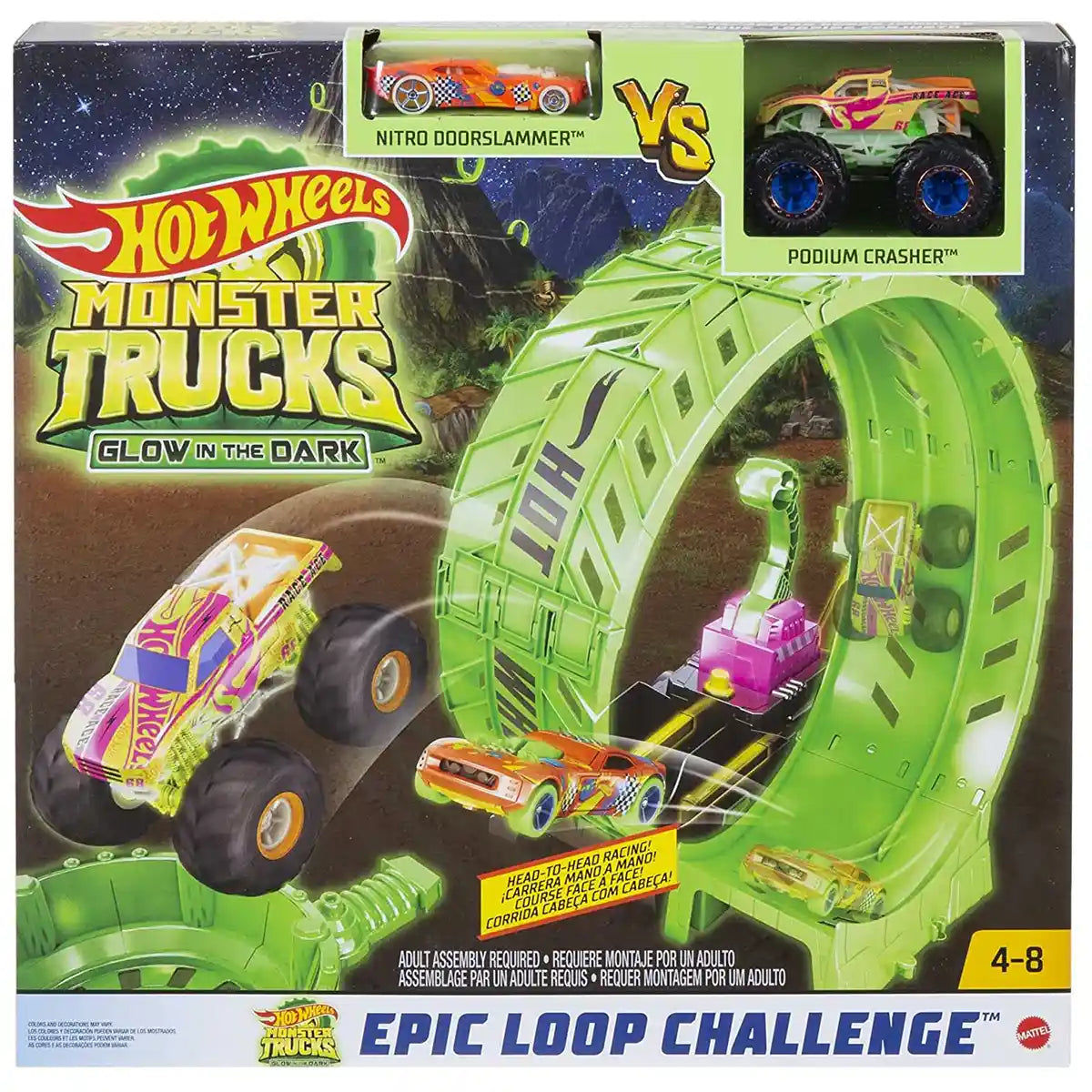 Hw Mt Glow In The Dark Epic Loop Challenge Play Set