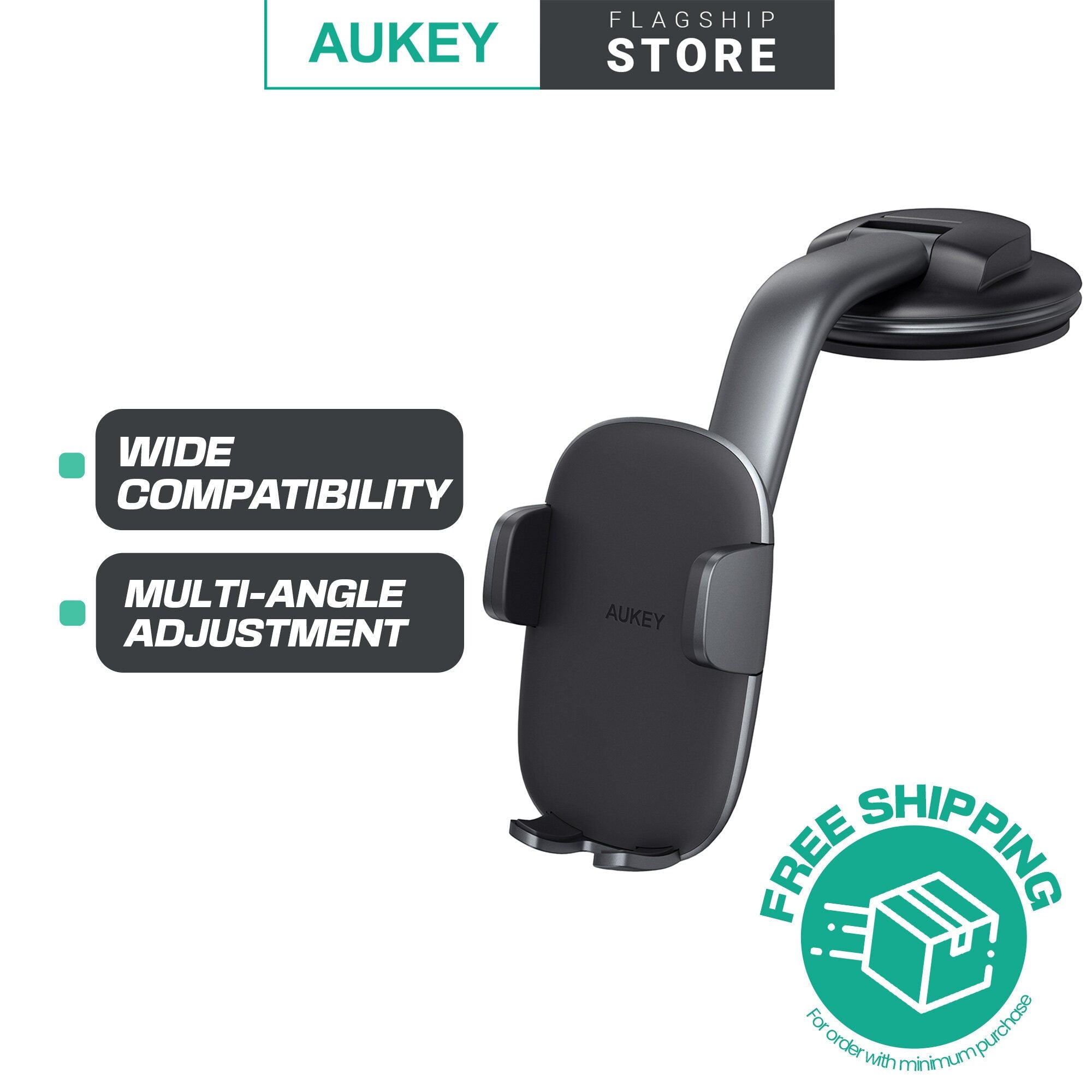 Aukey HD-C50 BK Windshield Dashboard Car Mount Holder