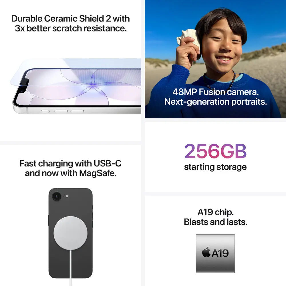 Apple iPhone 17e 256GB 5G Smartphone, 6.1-inch Super Retina XDR Display, A19 Chip, Middle East Version