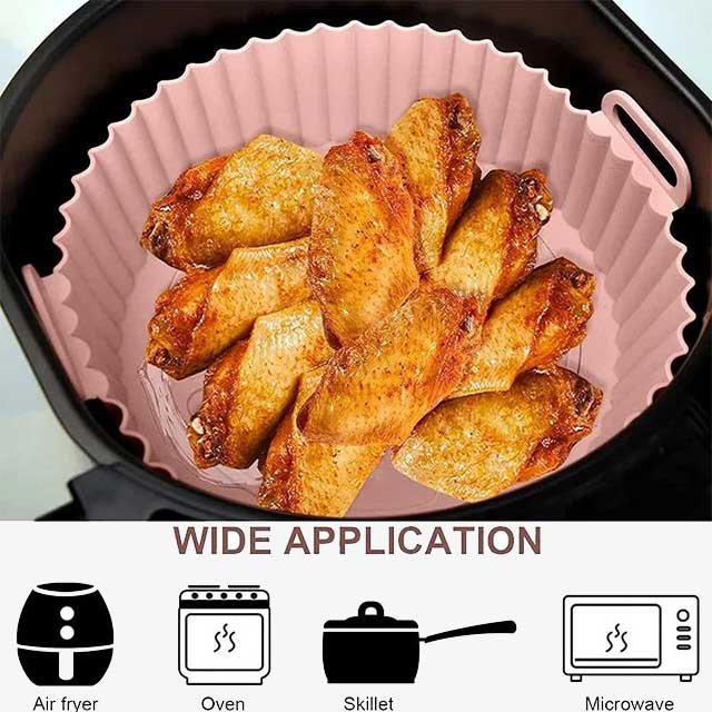 Silicone Tray for Air Fryer with Handle - Non-Stick, Heat-Resistant Cooking Tray for Easy Food Preparation & Cleanup